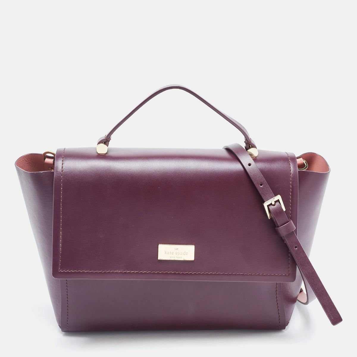 Kate Spade Purple Leather Large Arbour Hill Charline Top Handle Bag