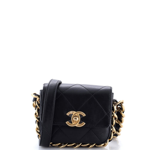 CHANEL Framing Chain Flap Bag Quilted Calfskin Mini