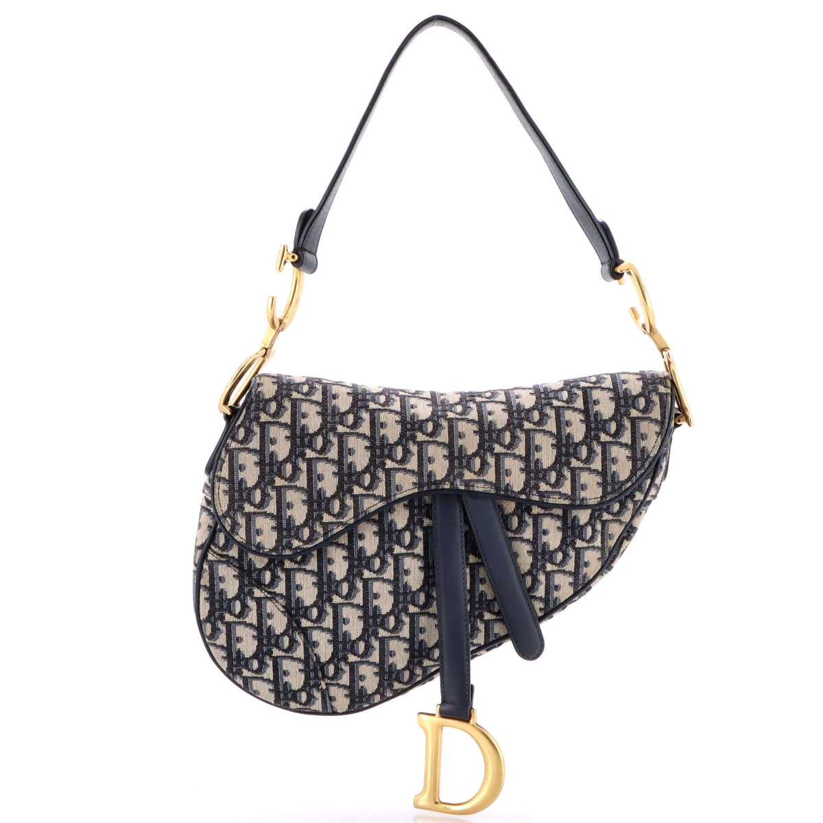 Christian Dior Saddle Handbag Oblique Canvas Medium