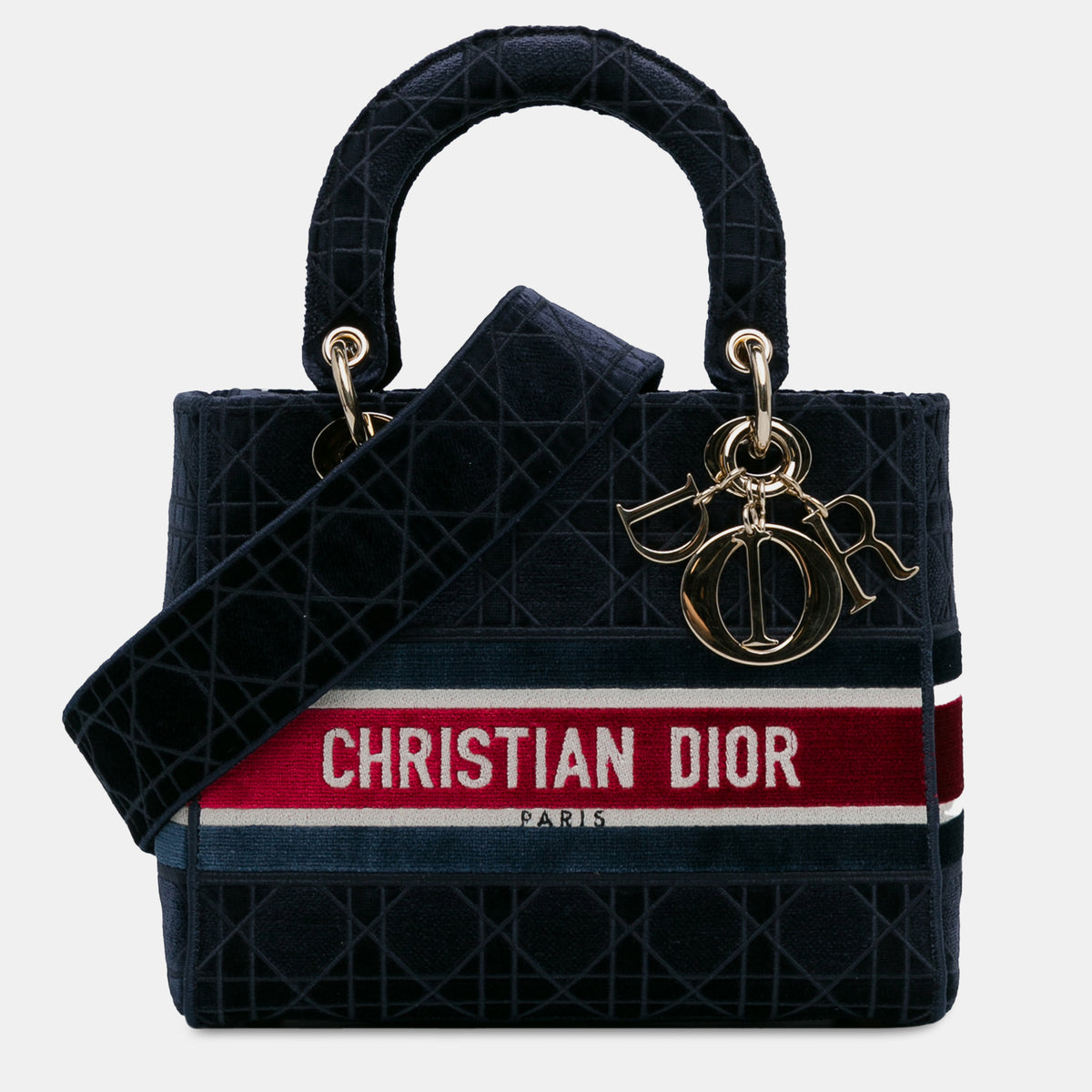 Dior Medium Velvet Cannage Lady D-Lite Bag