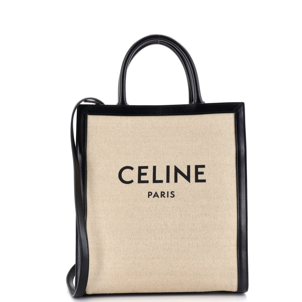 Celine CELINE Vertical Cabas Tote Canvas with Leather Small