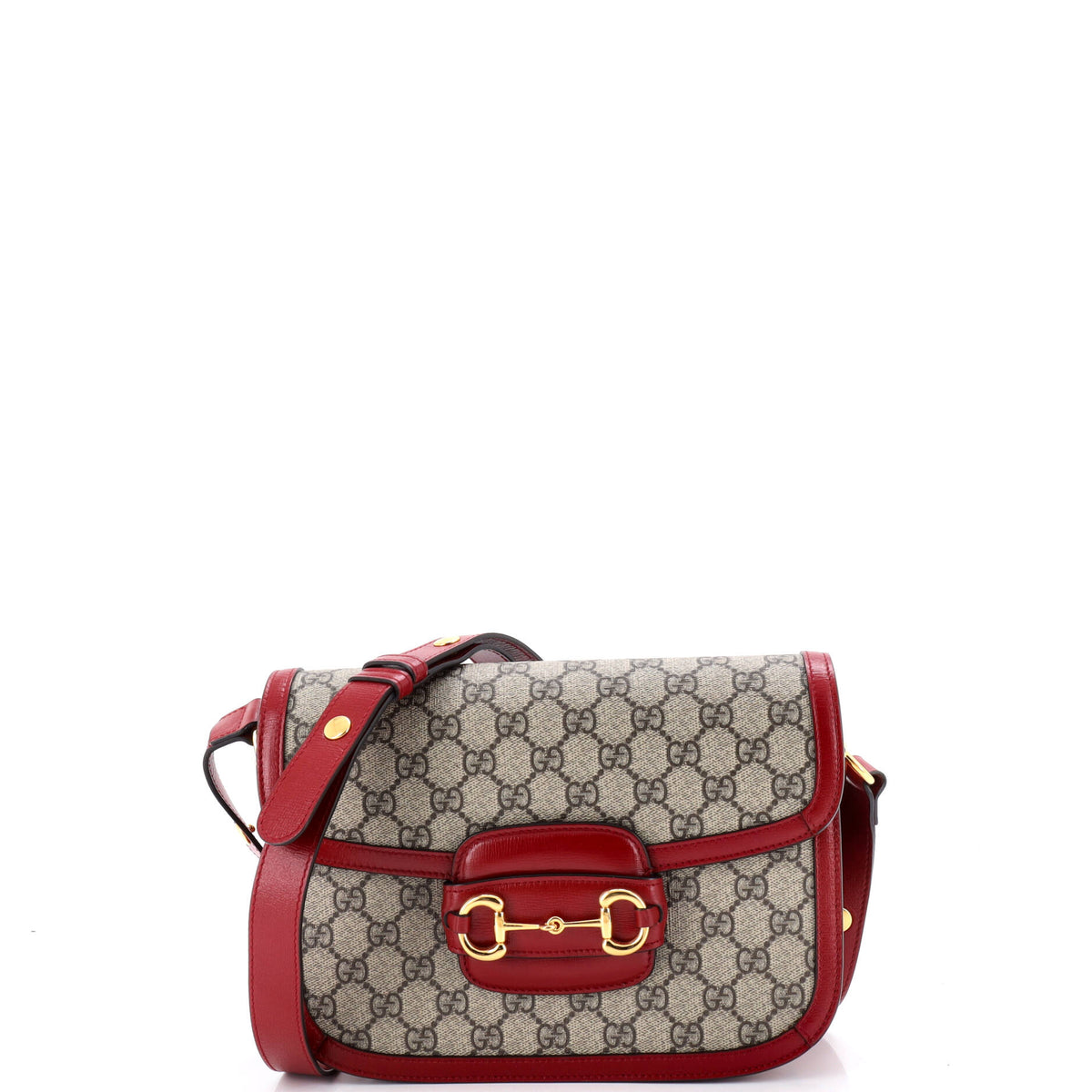 Gucci GUCCI Horsebit 1955 Shoulder Bag GG Coated Canvas with Leather Small
