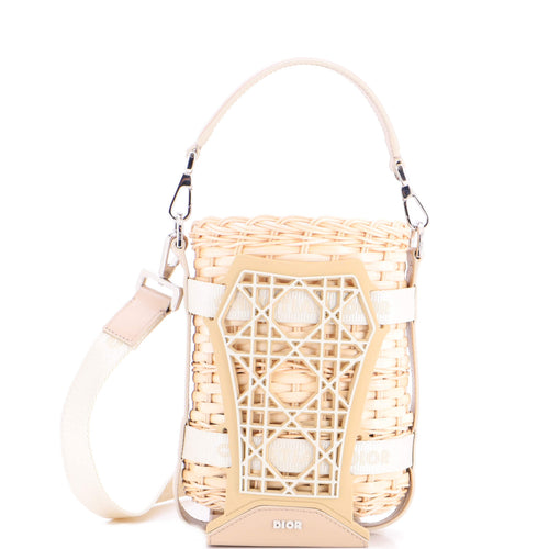 Sahara Basket Bag Wicker Raffia with Leather