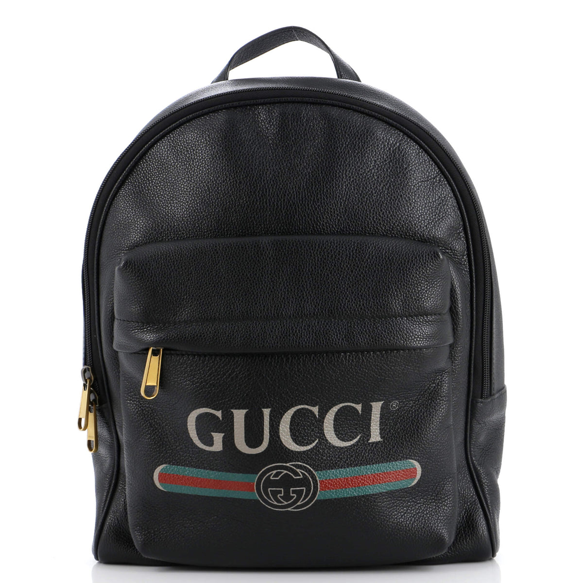Gucci GUCCI Logo Front Pocket Backpack Printed Leather