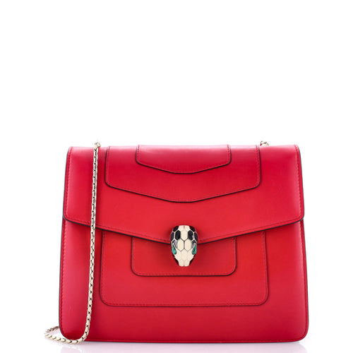 BVLGARI Serpenti Forever Square Shoulder Bag Leather Medium