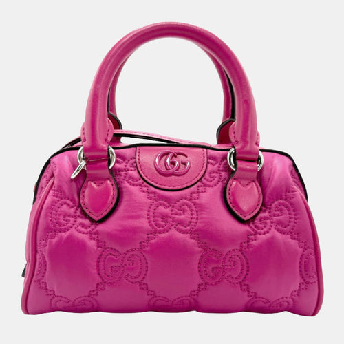 Pink Leather GG 'Love Parade' Matelass&eacute; Mini Bag w/ Strap