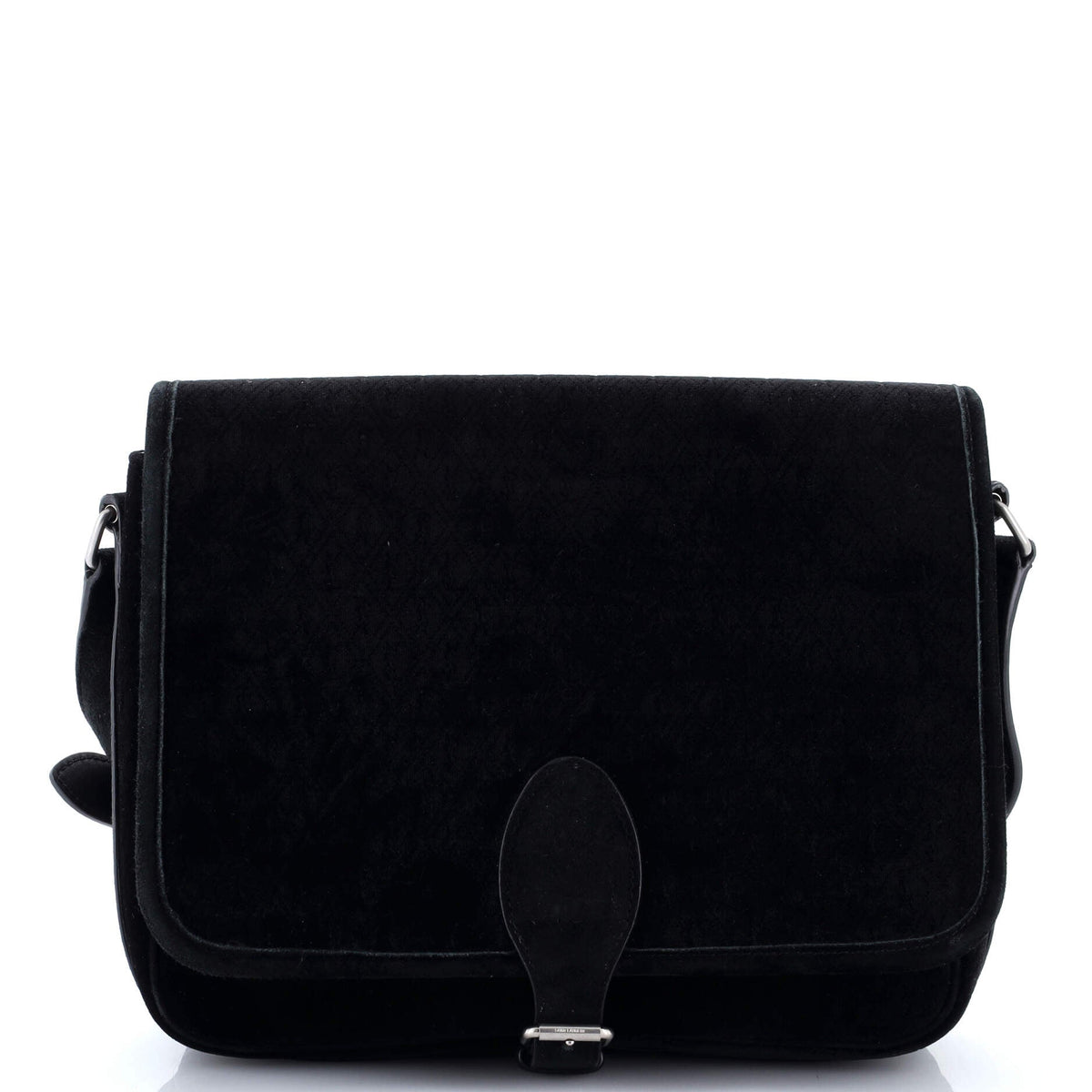 Saint Laurent Le Monogramme Buckle Satchel Monogram All Over Velvet and Suede Large