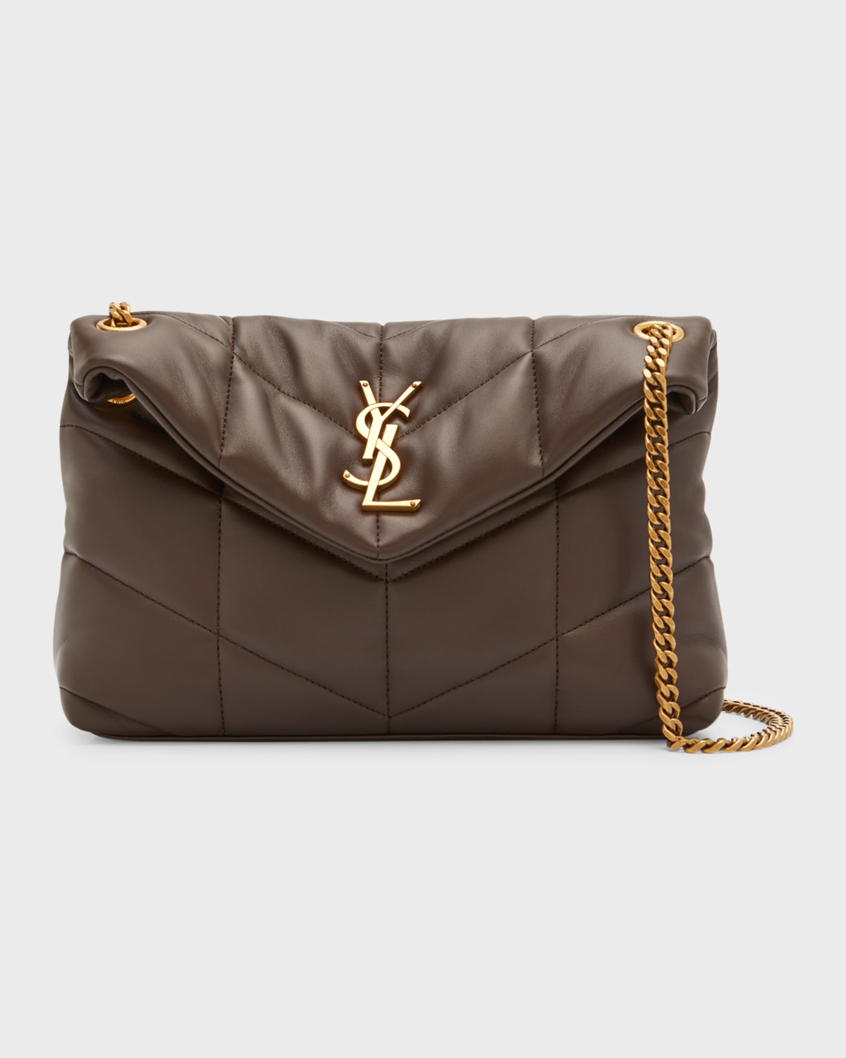 Saint Laurent Lou Puffer Small YSL Shoulder Bag in Quilted Leather