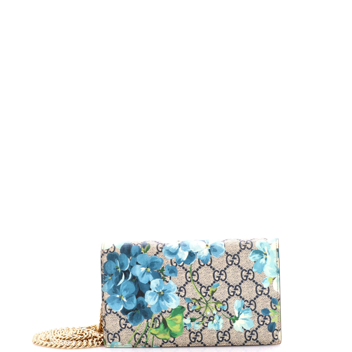 Gucci GUCCI Chain Wallet Blooms Print GG Coated Canvas