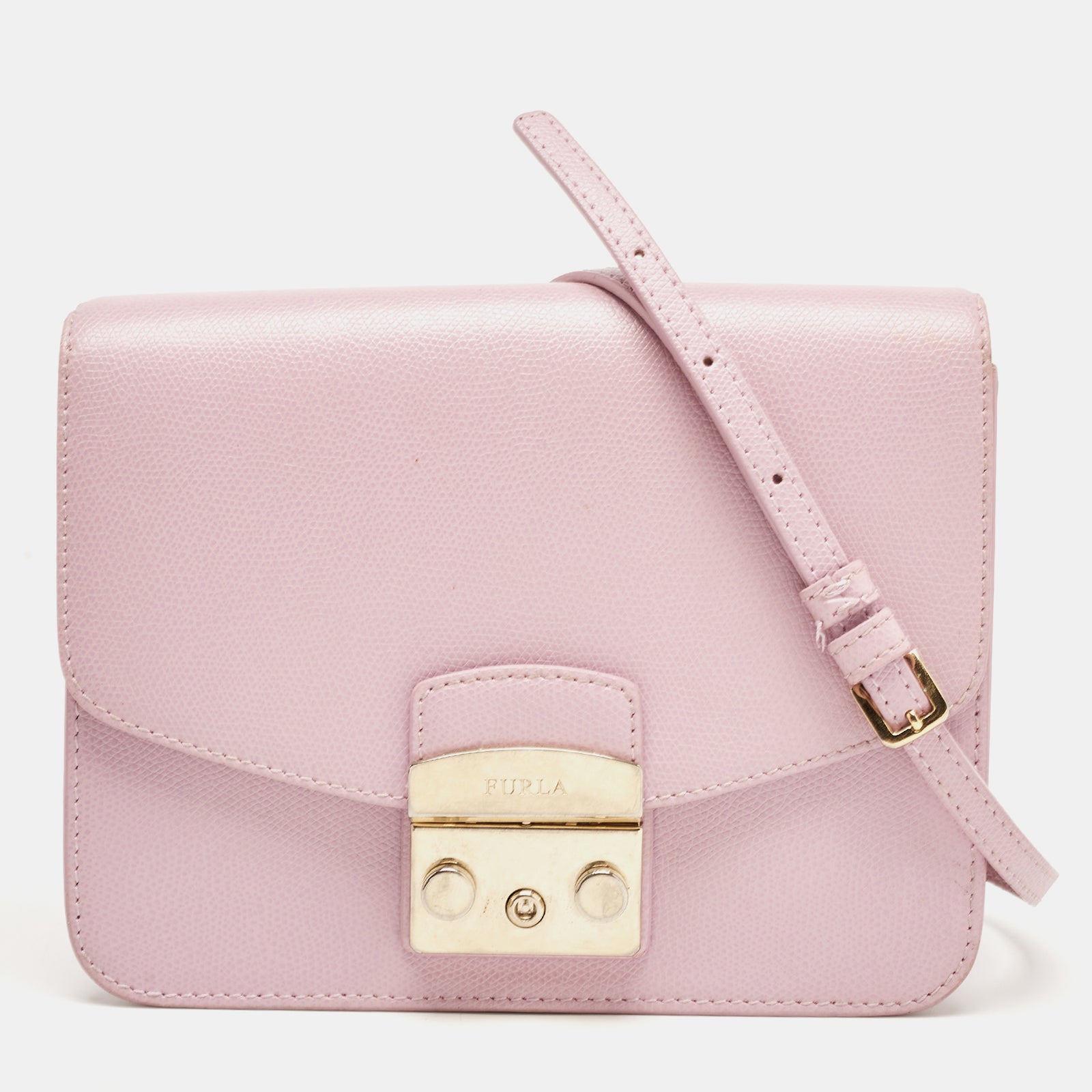 Furla Lilac Leather Metropolis Shoulder Bag