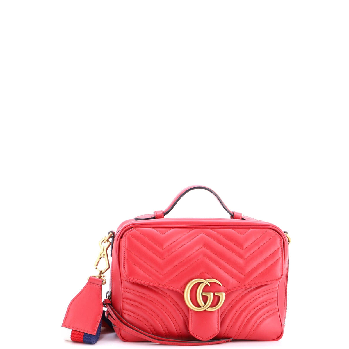 Gucci GUCCI GG Marmont Zip Around Camera Bag Matelasse Leather Small