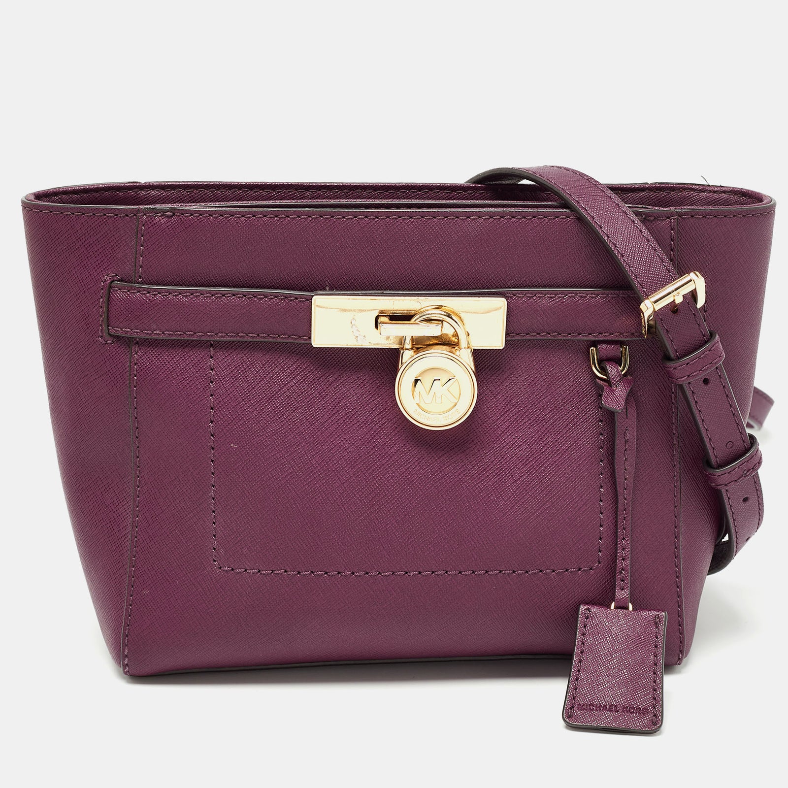 Michael Kors Burgundy Leather Hamilton Crossbody Bag