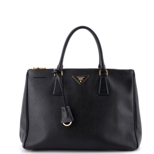 PRADA Double Zip Lux Tote Saffiano Leather Medium