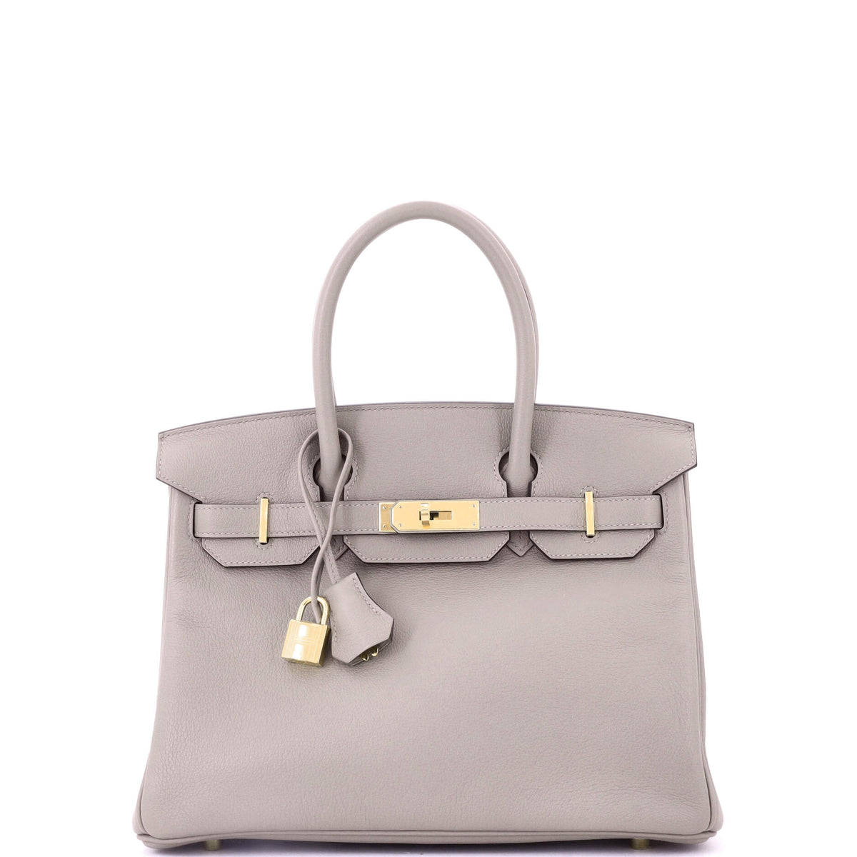 Herm?s Birkin Handbag Grey Novillo with Gold Hardware 30