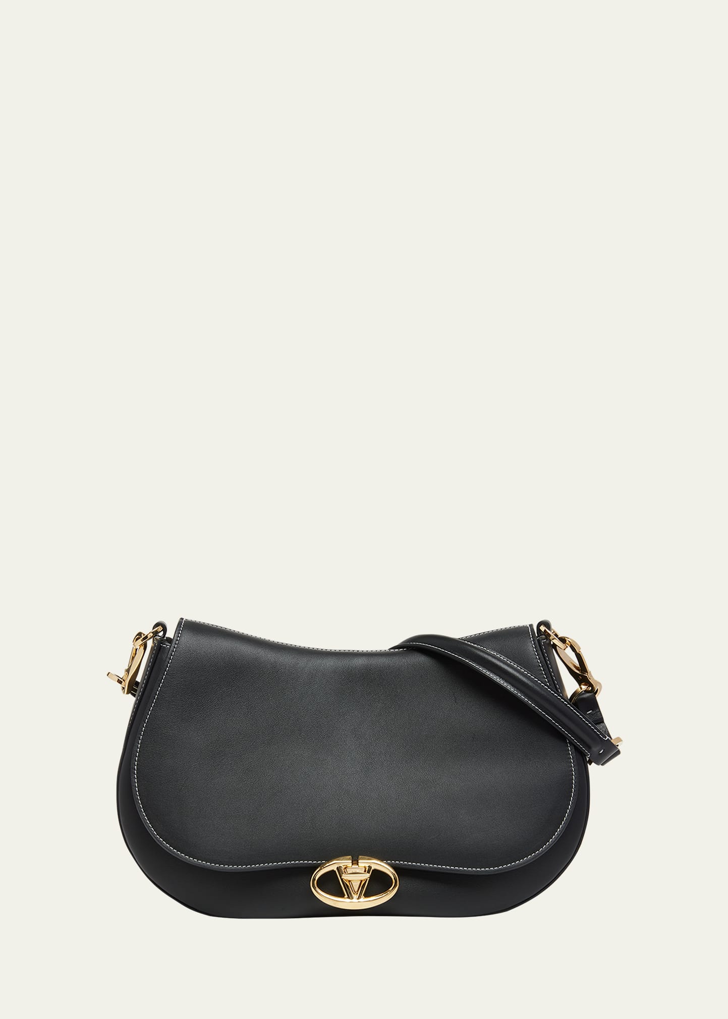 Valentino VLOGO Flap Leather Shoulder Bag