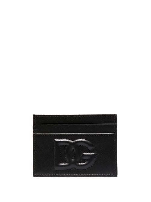 Women's Logo Detail Leather Card Holder in Black | BI0330AG081 Color 80999