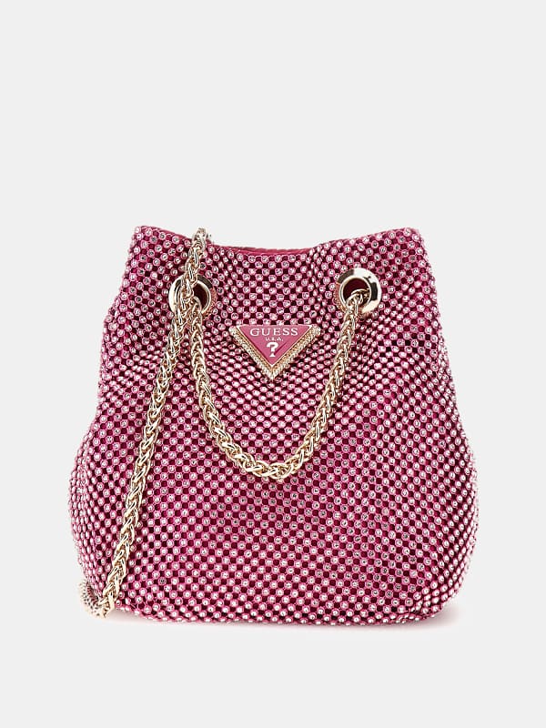 Guess Zalina Rhinestone Mini Bucket Bag