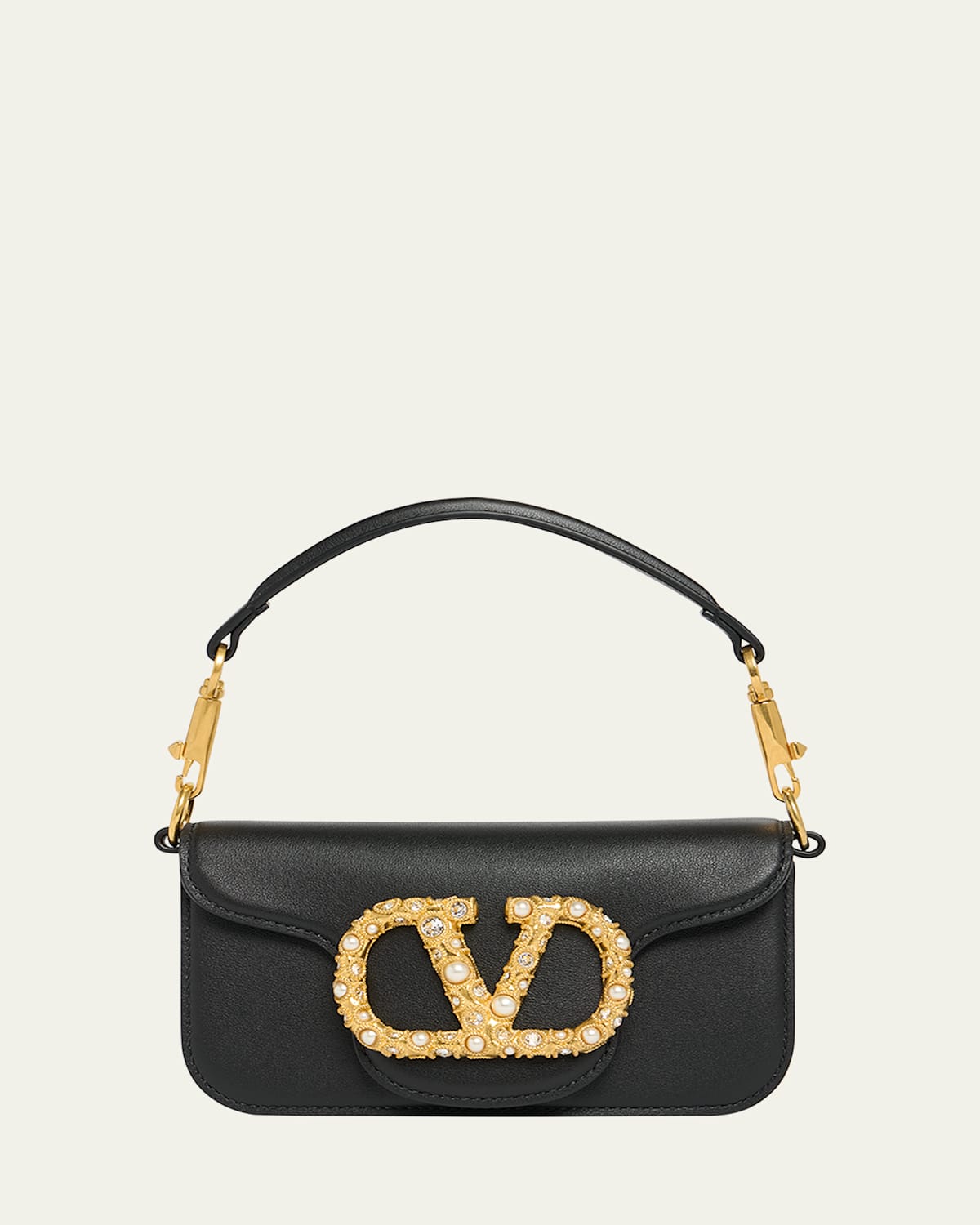 Valentino Loco Studded VLOGO Small Leather Shoulder Bag
