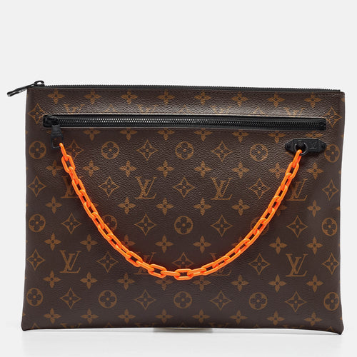 Black Monogram Canvas Solar Ray Pouch
