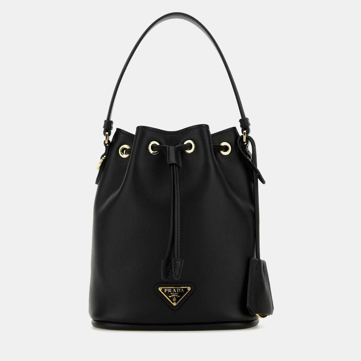 Prada Black Leather Re-edition 1978 Bucket Bag