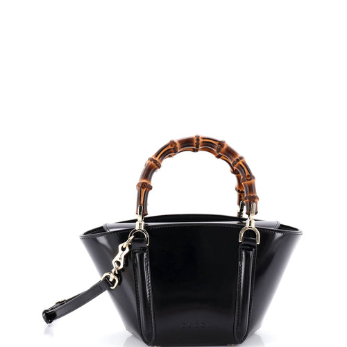 GUCCI Bamboo Top Handle Tote Leather Mini