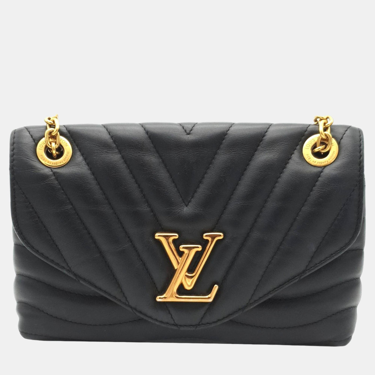Louis Vuitton Black Leather New Wave Chain Shoulder Bag
