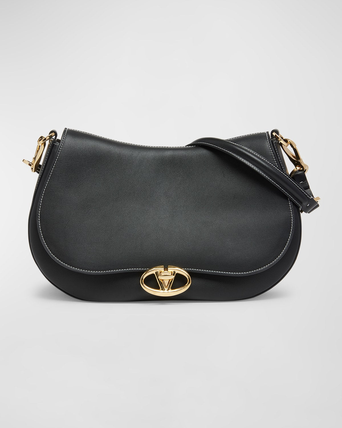 Valentino VLOGO Flap Leather Shoulder Bag