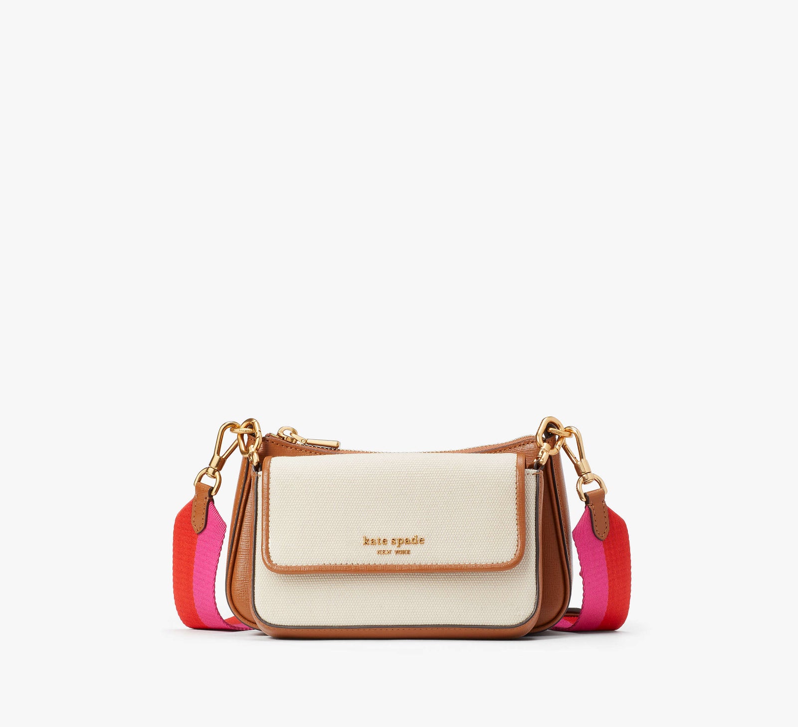 Kate Spade New York Double Up Racing Stripe Canvas Crossbody