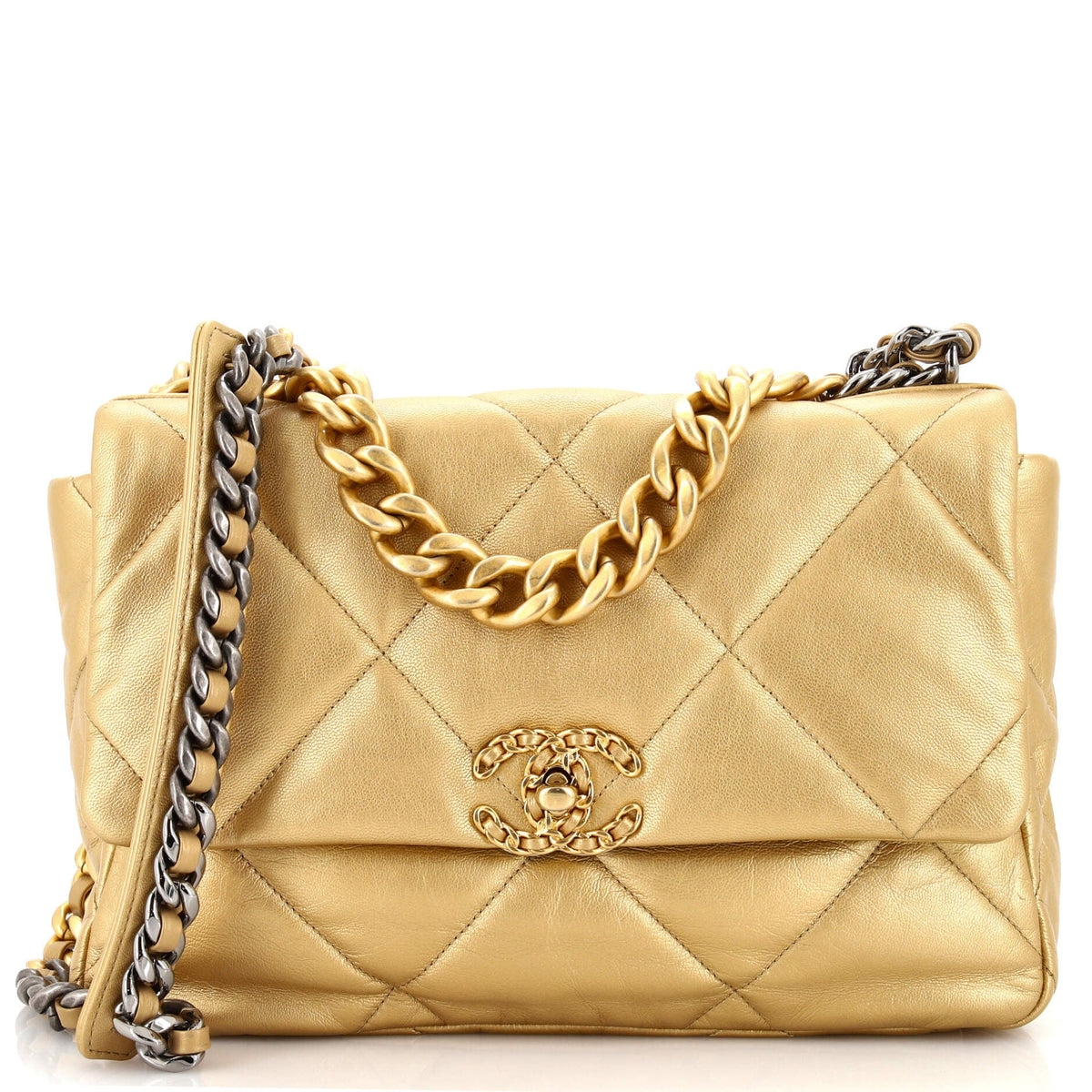 Chanel CHANEL 19 Flap Bag Quilted Leather Large