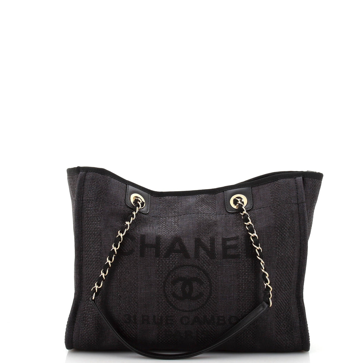 Chanel CHANEL Deauville Tote Striped Raffia Small