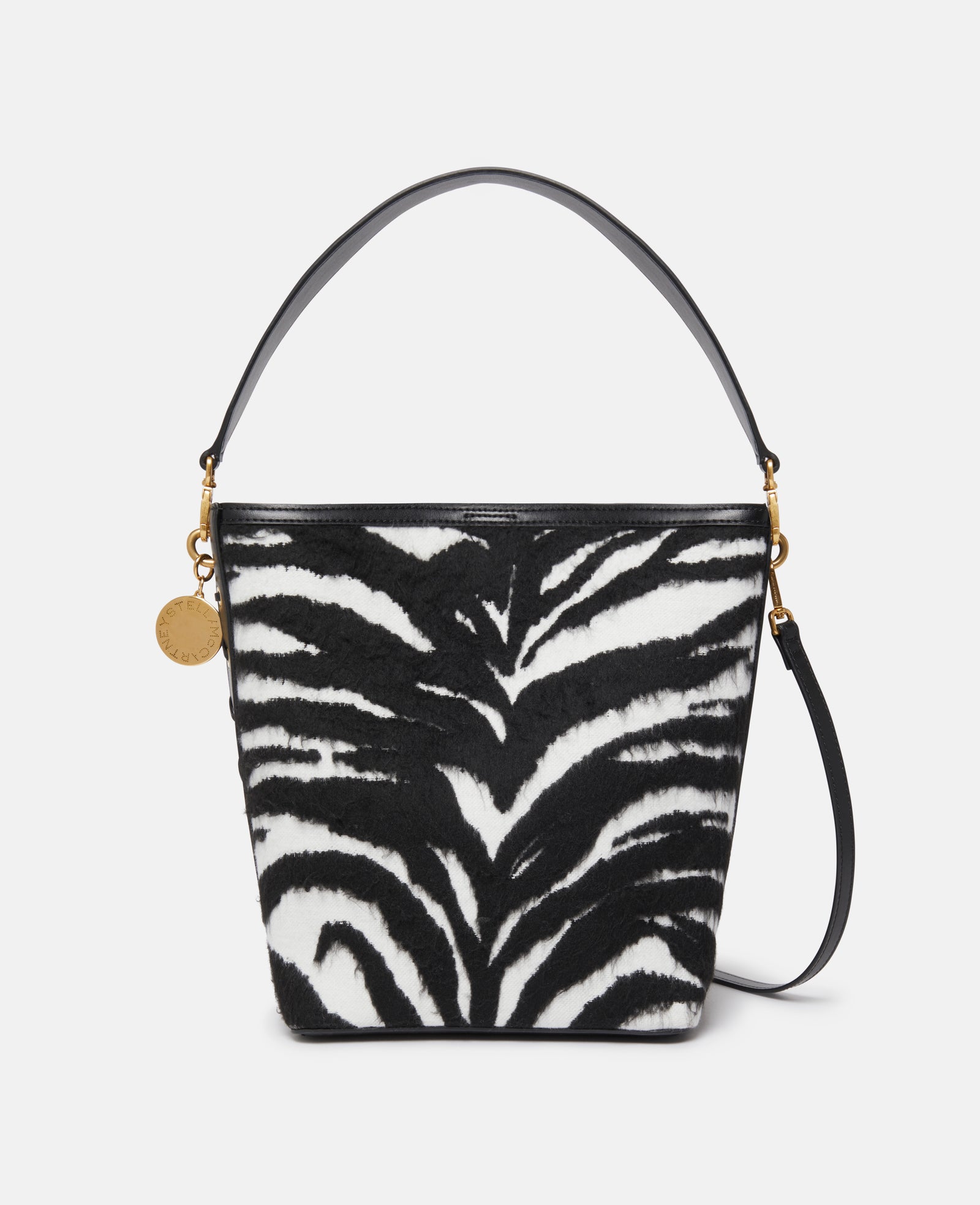 Stella McCartney Frayme Tiger Pattern Tote Bag, Woman, Black and white