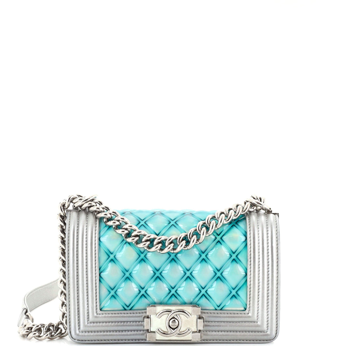 Chanel CHANEL Boy Flap Bag Quilted Holographic PVC Small