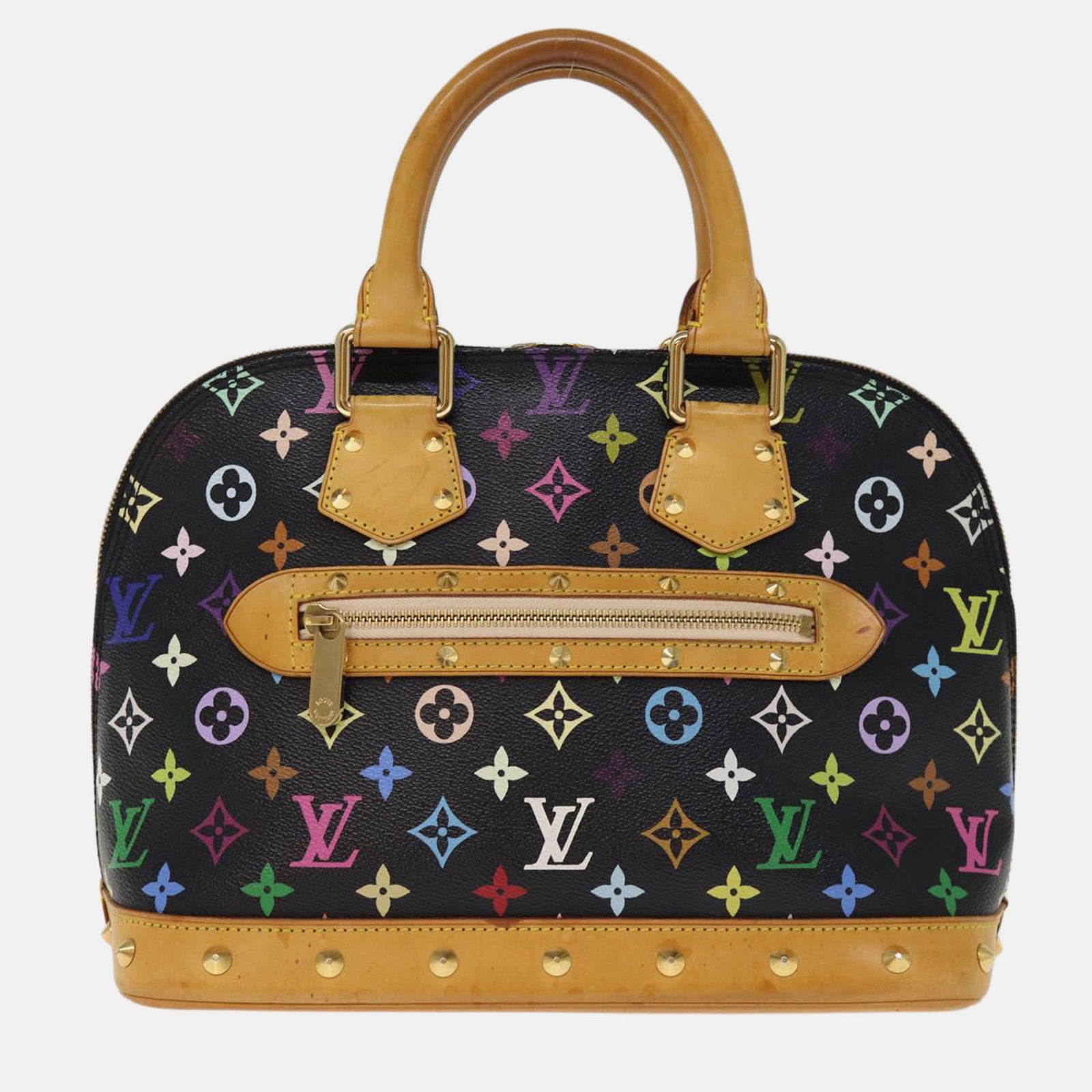 Louis Vuitton Sac à main Alma PM en toile multicolore avec monogramme noir