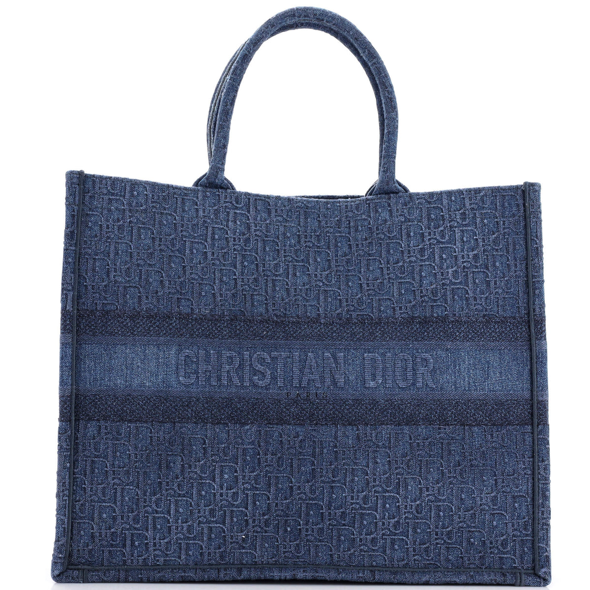 Christian Dior Book Tote Oblique Denim Large