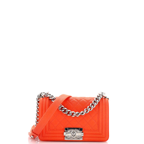 CHANEL Boy Flap Bag Quilted Caviar Small