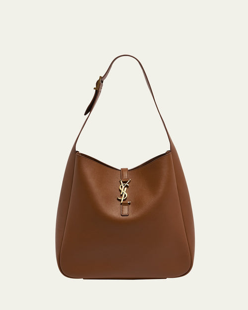 Le 5 A 7 Large Shoulder Hobo Bag in Smooth Leather