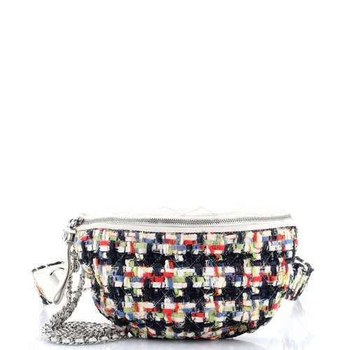 CHANEL Convertible Waist Bag Tweed with Quilted Leather