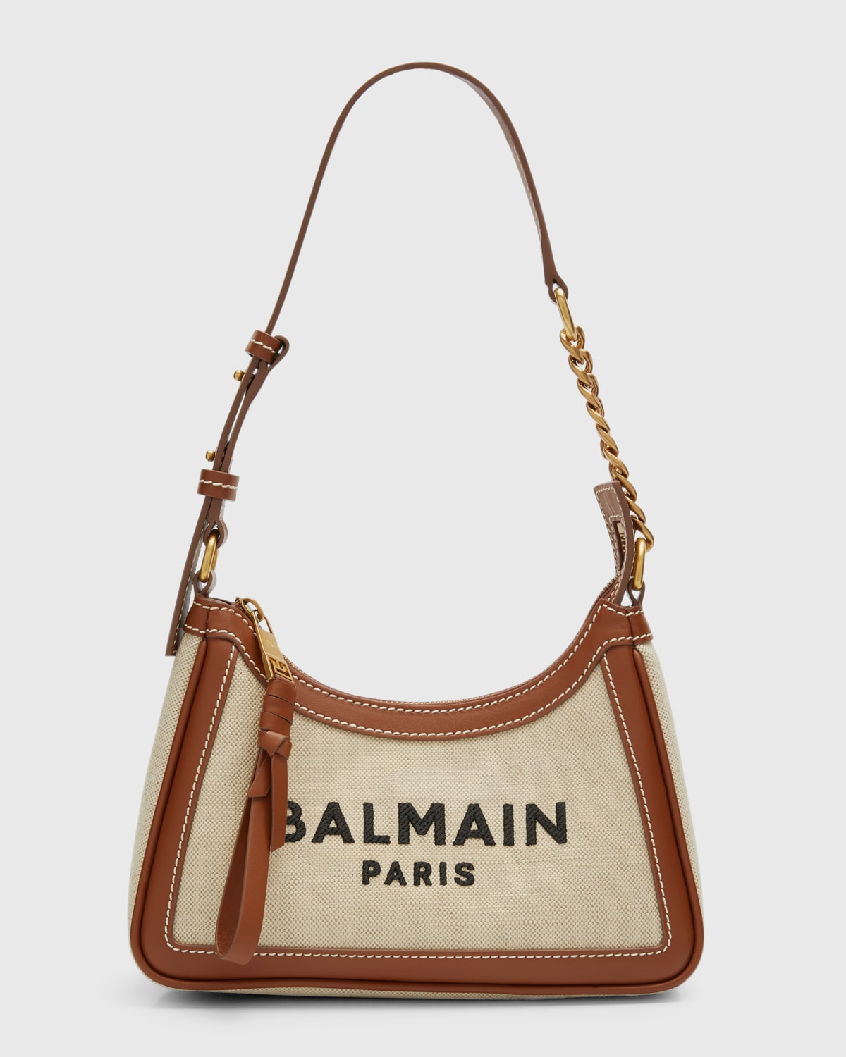 Balmain B Army Shoulder Bag in Canvas and Leather