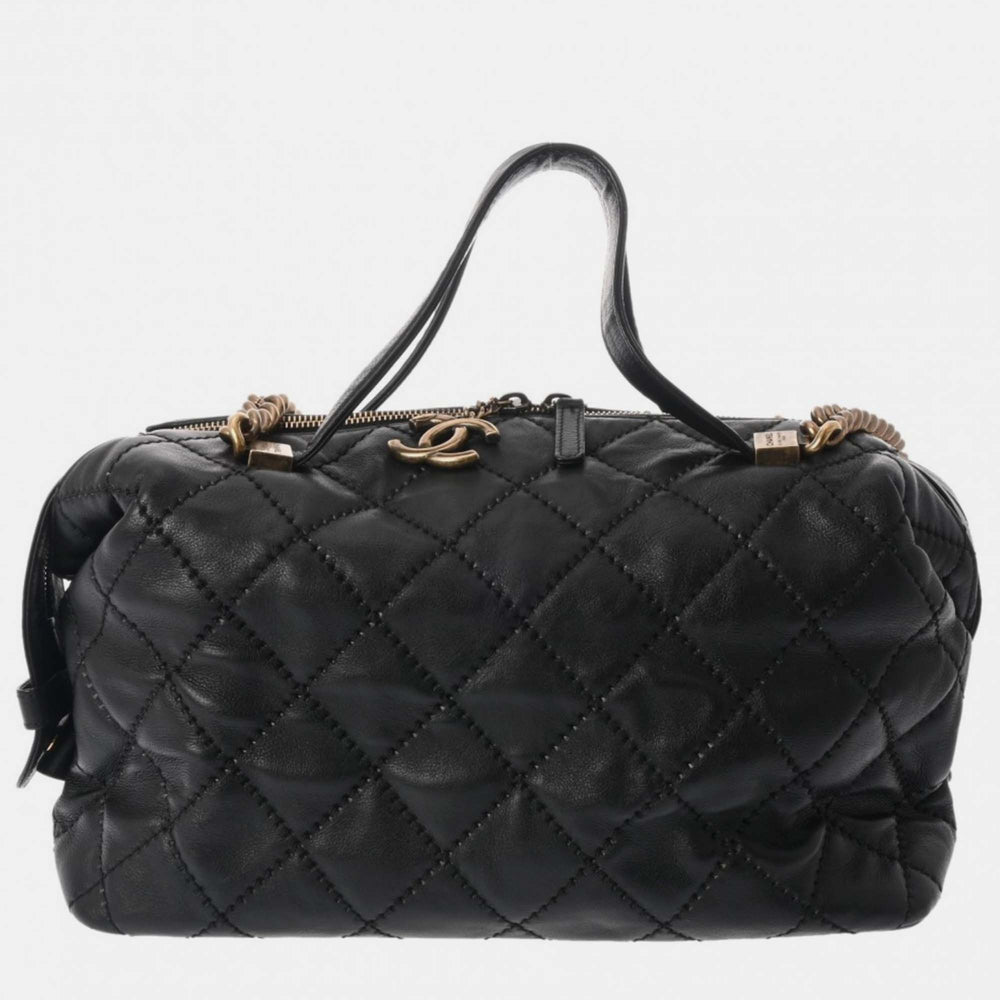 Sac à bandoulière en veau noir Ultra Stitch