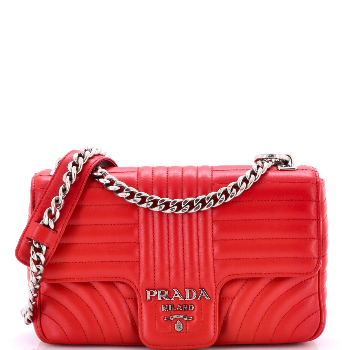 Prada PRADA Chain Flap Shoulder Bag Diagramme Quilted Leather Medium
