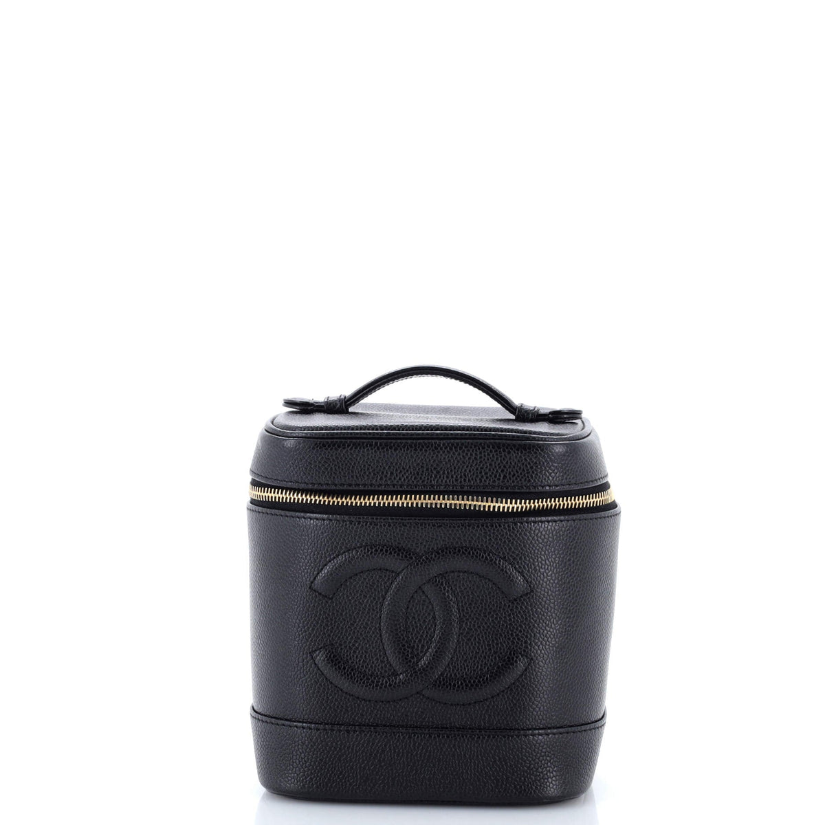 Chanel CHANEL Vintage Timeless Cosmetic Case Caviar Tall