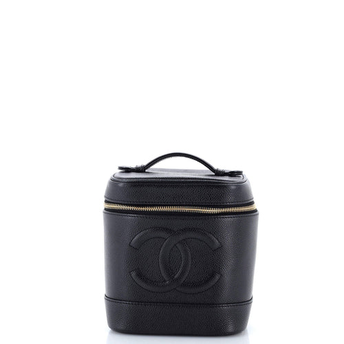 CHANEL Vintage Timeless Cosmetic Case Caviar Tall