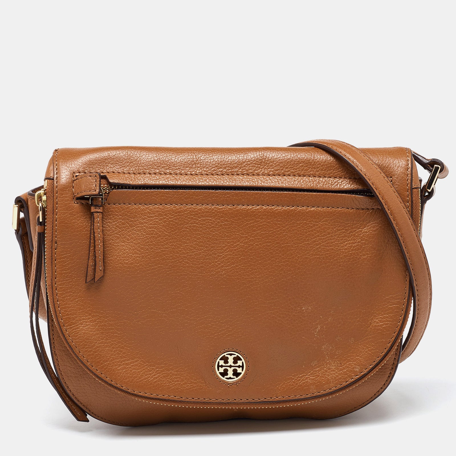 Tory Burch Brown Leather Britten Crossbody Bag