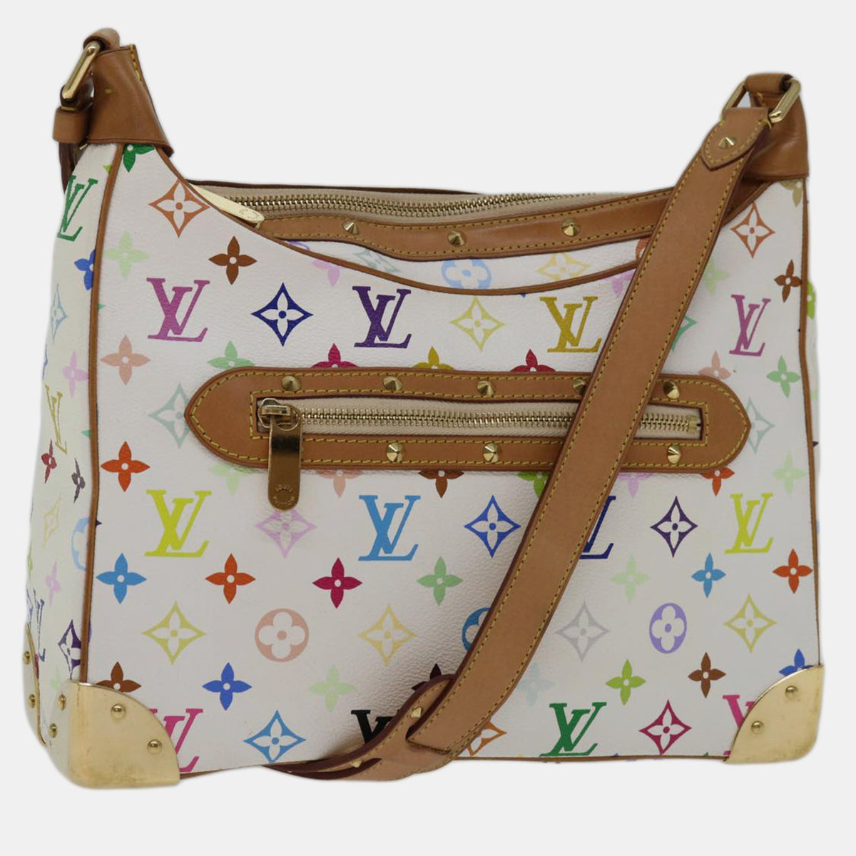 Louis Vuitton White Canvas  Boulogne Shoulder Bag