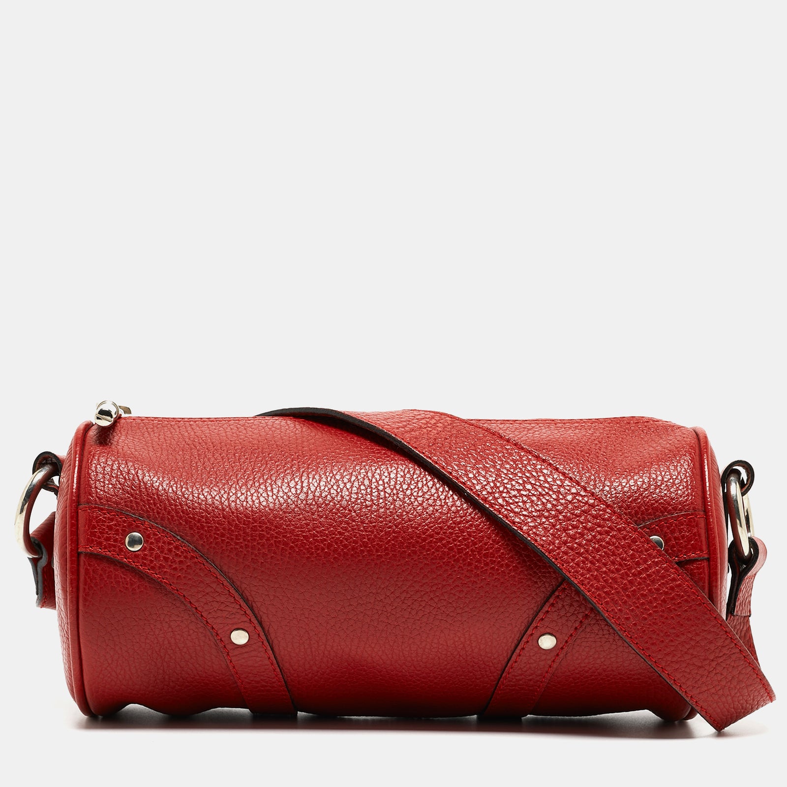 Burberry Red Leather Barrel Bag