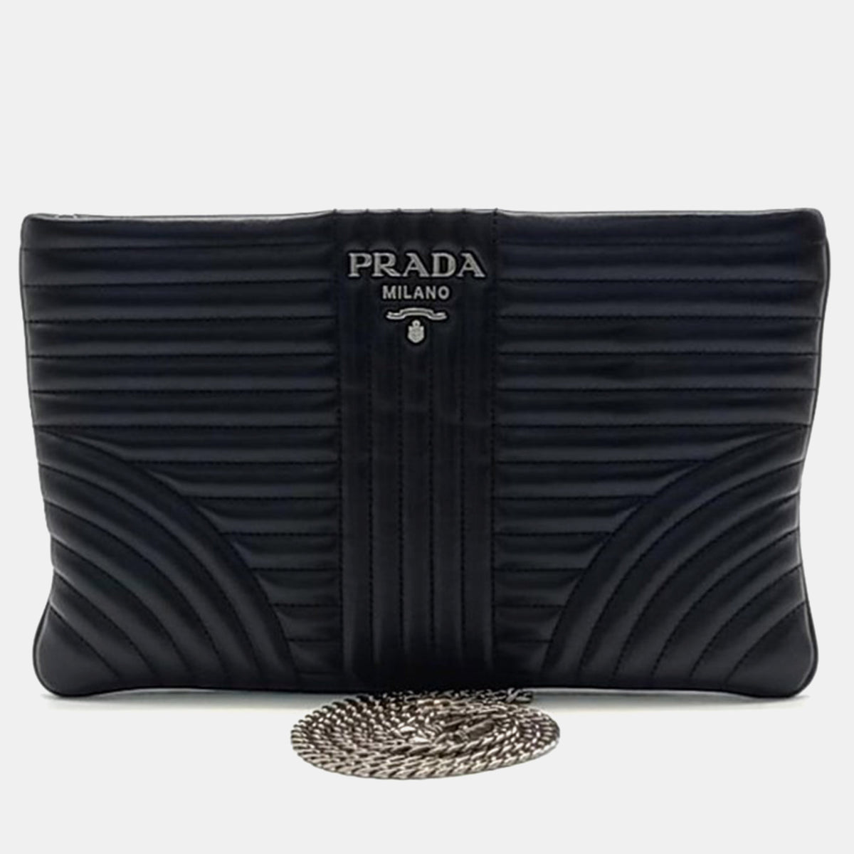 Prada Diagram Clutch and Chain Crossbody bag