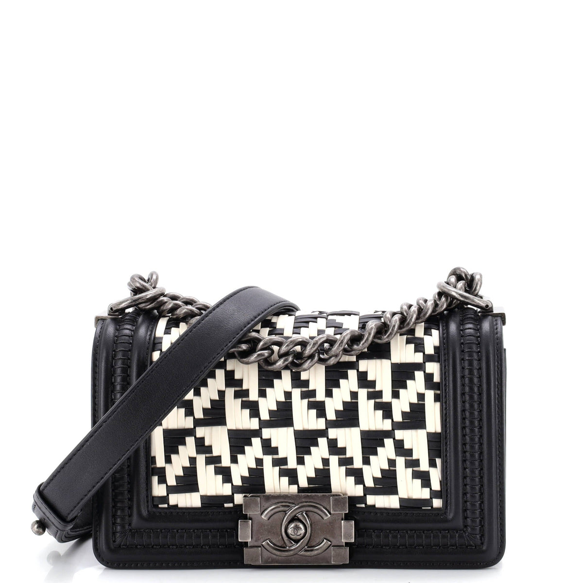 Chanel CHANEL Boy Flap Bag Woven Calfskin Small