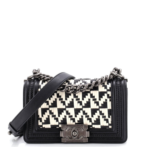 CHANEL Boy Flap Bag Woven Calfskin Small