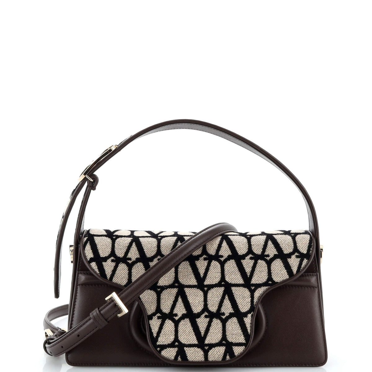 Valentino Garavani VALENTINO GARAVANI Le Grand Deuxieme Shoulder Bag Iconographe Canvas and Leather