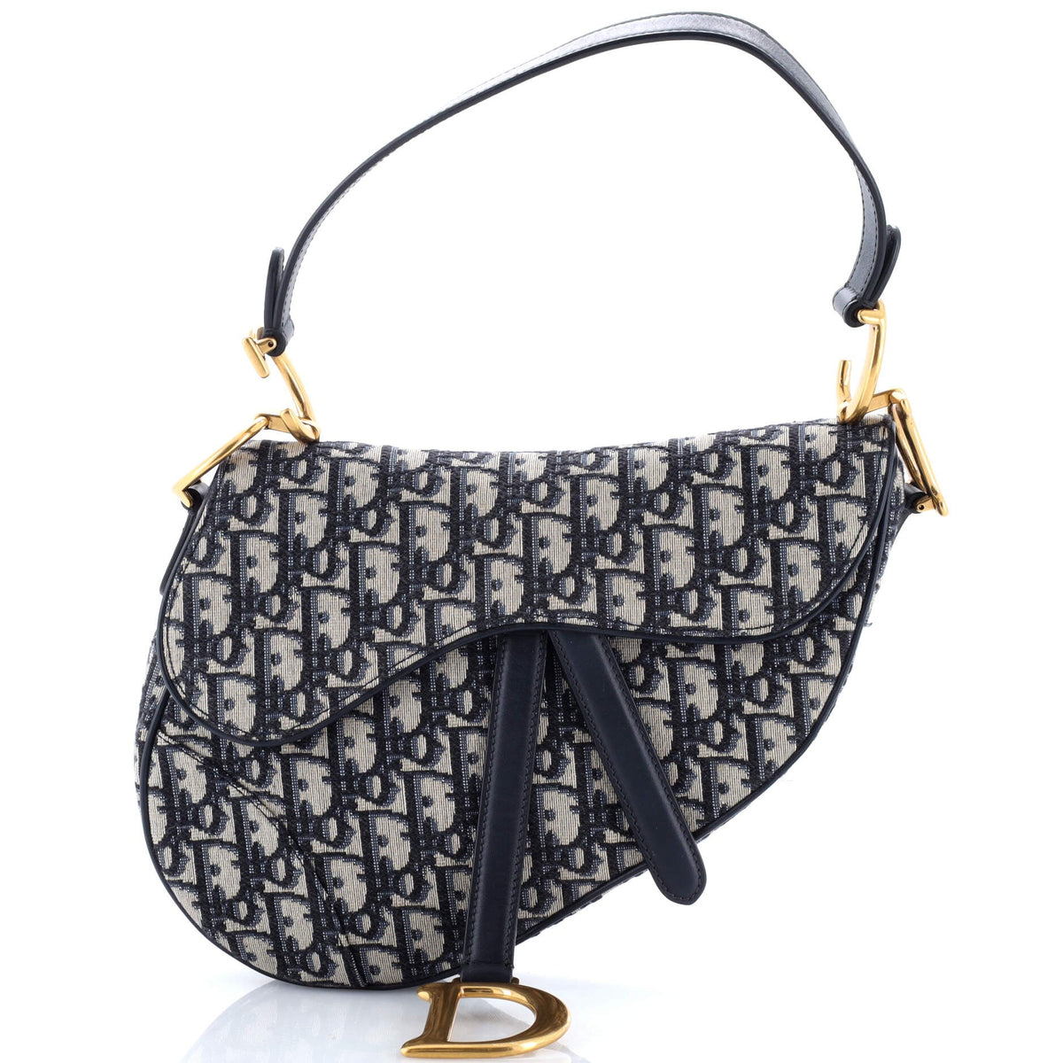 Christian Dior Saddle Handbag Oblique Canvas Medium